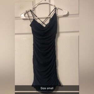 Elegant Black Ruched Dress